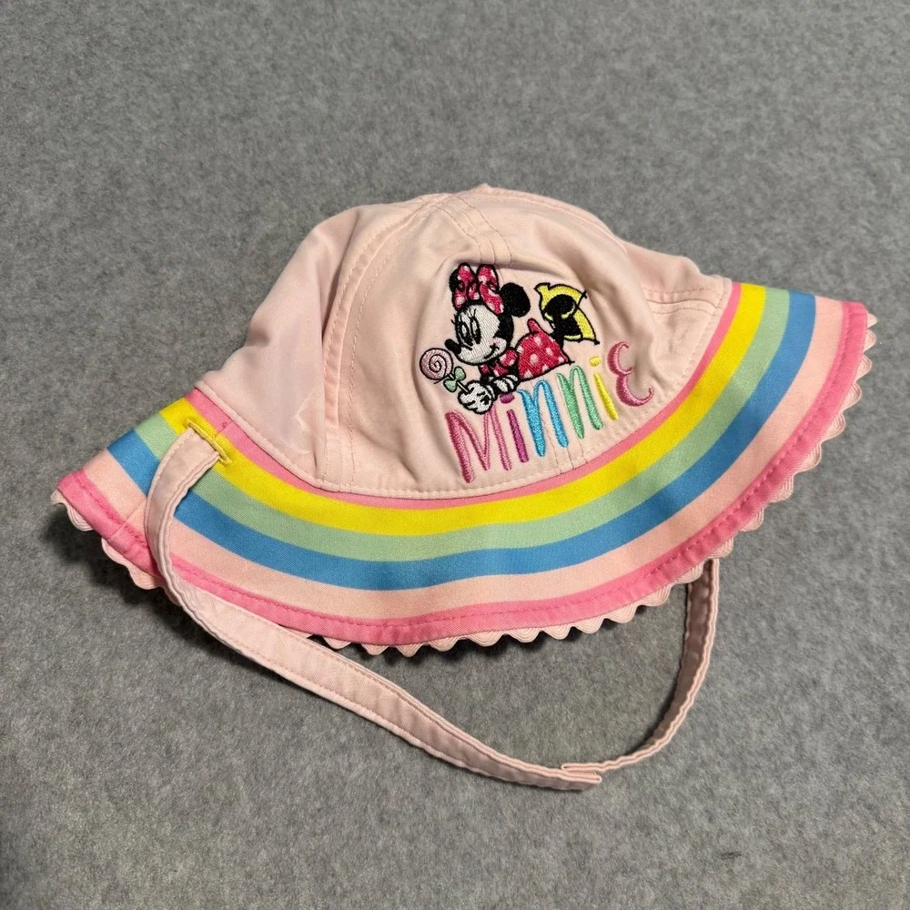 Minnie Mouse Swim Pool Hat REVERSIBLE Chin Strap ~ Hong Kong Resort Baby 0-3M